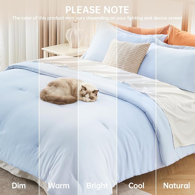MUXHOMO Full Comforter Sets, All Season Ultra Soft Down Alternative Bedding - Image 9