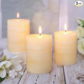 3x4 Inches Jasmine Scented Pillar Candles Ivory White Hand-Poured Candle Long by FLAVCHARM