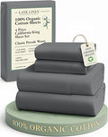LANE LINEN 100% Organic Cotton California King Sheets Set, Fully Elasticized by LaneLinen