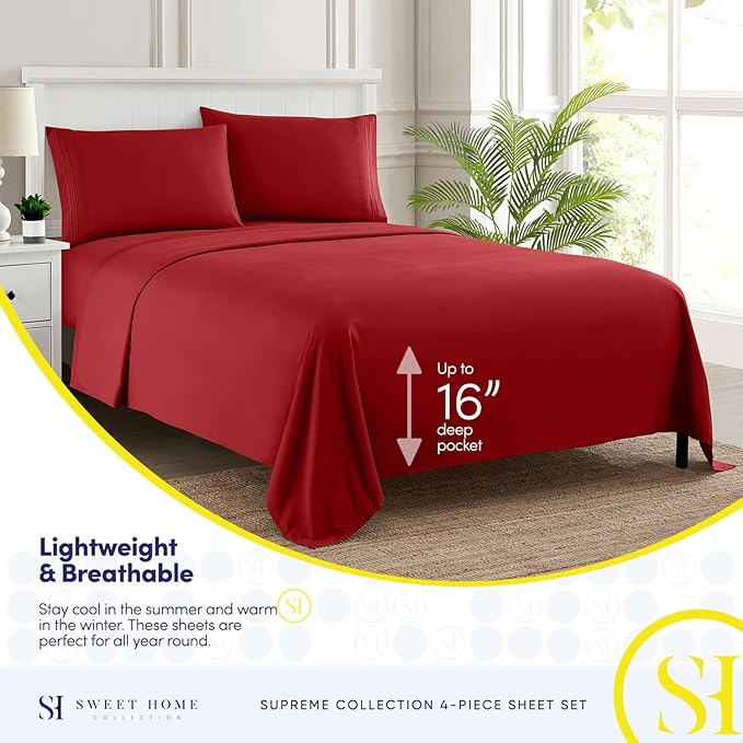 Twin XL Sheets - Breathable Luxury Sheets - 1800 Supreme Collection Extra Soft - Image 3