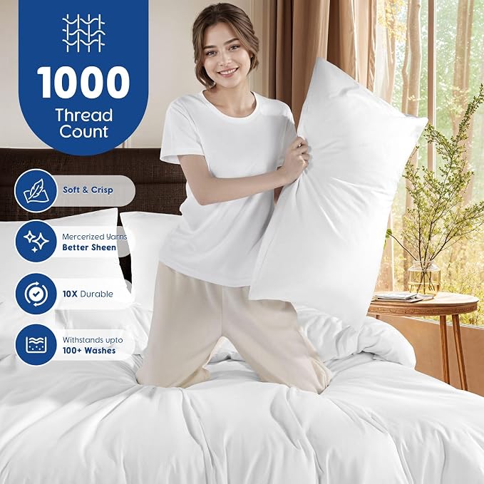 SONORO KATE 100% Egyptian Cotton Duvet Cover King Size, 1000 Thread Count - Image 3