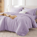 MUXHOMO 7 Pieces Full Comforter Set, Seersucker Bed in a Bag Full Size by MUXHOMO