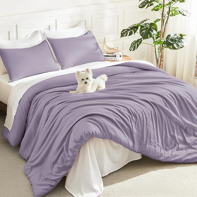 Litanika Twin XL Comforter Set Grayish Purple, 2 Pieces Extra Long Dorm Bedding by Litanika