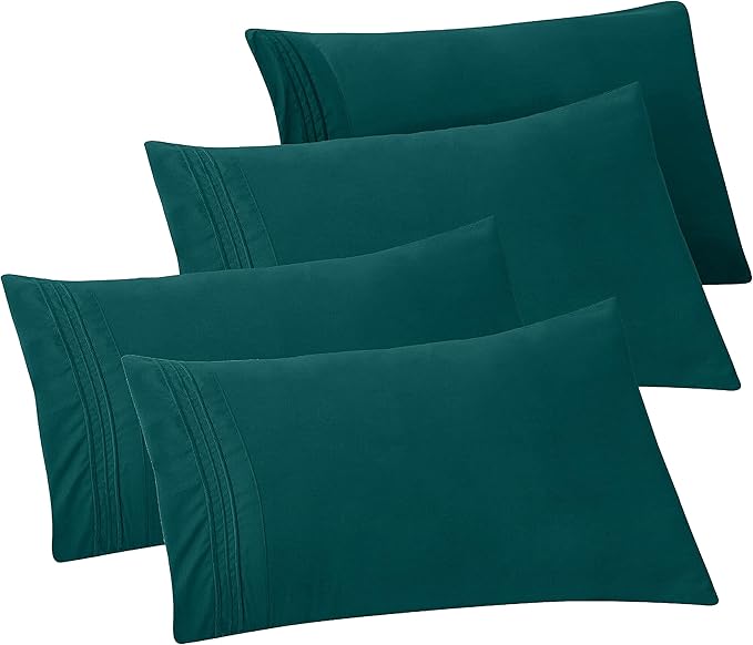 Elegant Comfort 4-Pack Solid Pillowcases 1500 Premium Hotel Quality Microfiber by ELEGANTCOMFORT