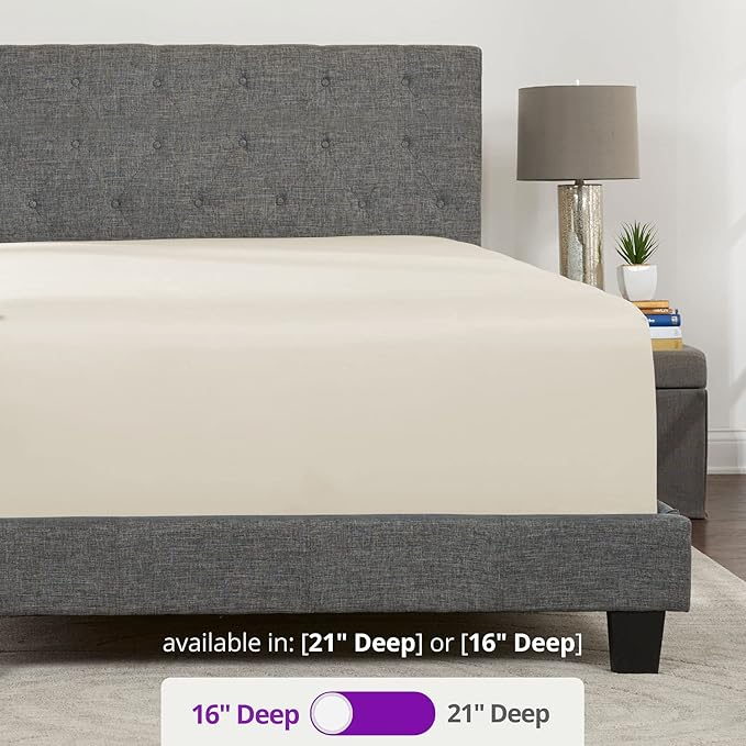 King Real Extra Deep Pocket King Size Fitted Sheet Perfectly Fits 14'18' Deep - Image 3