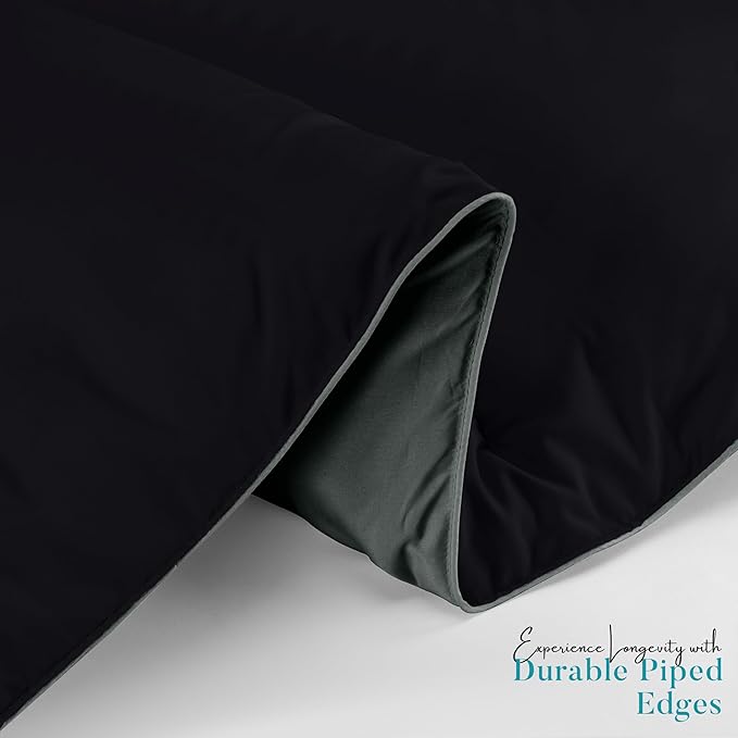 Utopia Bedding King Comforter Duvet Insert, Reversible Black/Grey Quilted - Image 6