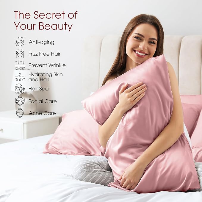 100% Silk Pillow Cases 2 Pack King Size Mulberry Silk Pillowcase - Image 3