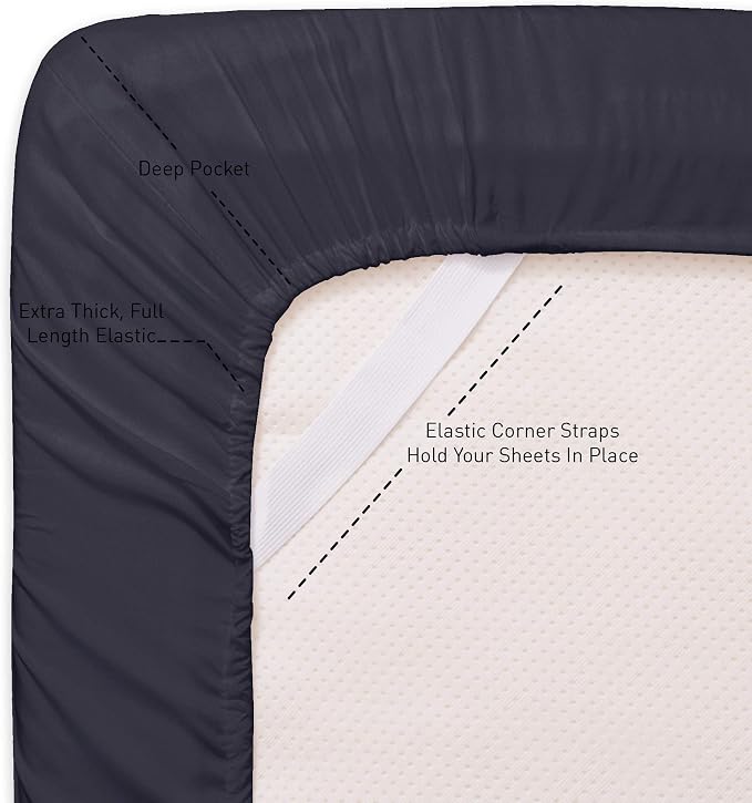 Queen Sheets Navy - Image 4