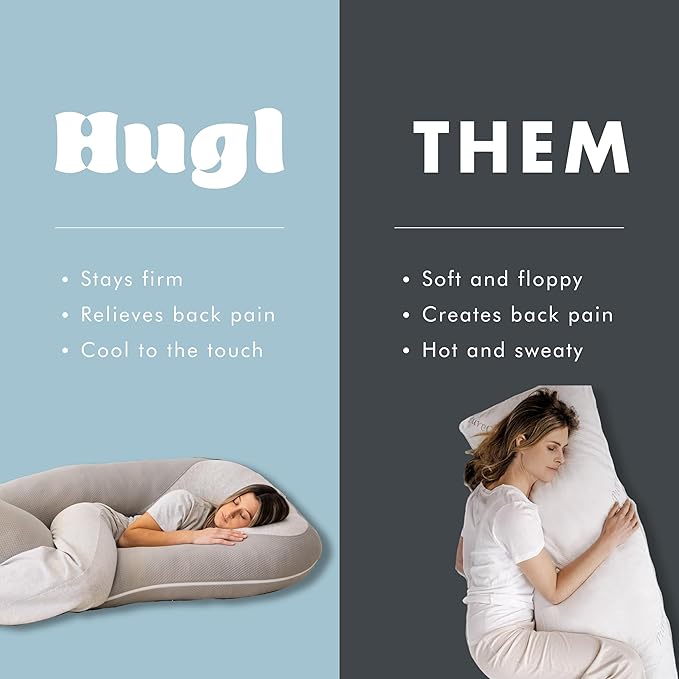 Plufl Hugl Cooling Body Pillow & Breeze Cooling Blanket Set | U-Shaped Memory - Image 6