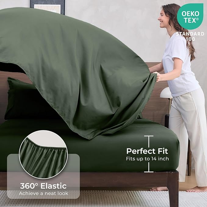 HEVUMYI Army Green Twin Comforter Set - Image 5