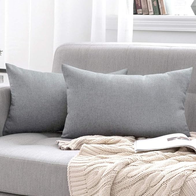 MIULEE Pack of 2 Decorative Outdoor Solid Waterproof Throw Pillow Covers Faux - Image 7