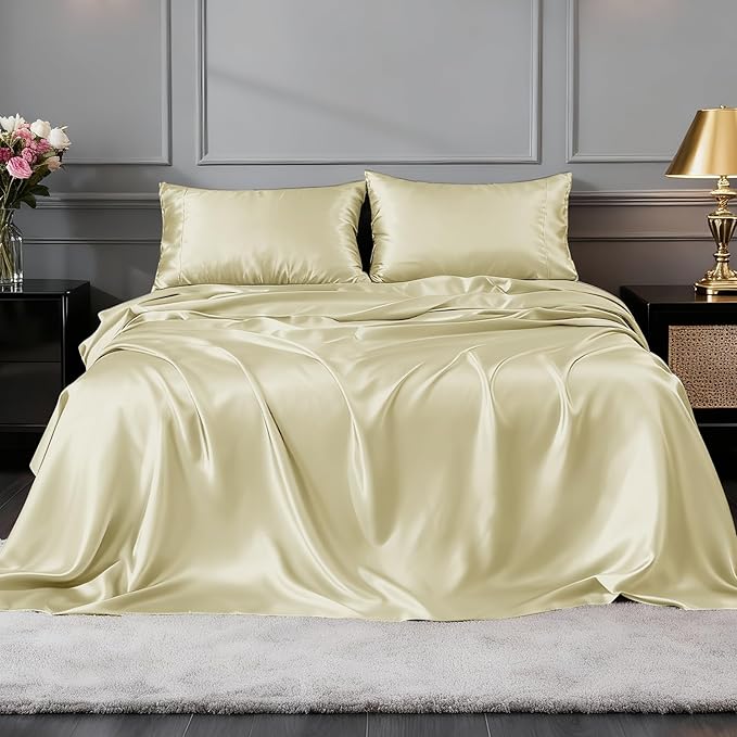 FreshCulture Satin Sheets Twin Size Bed Set - Image 2