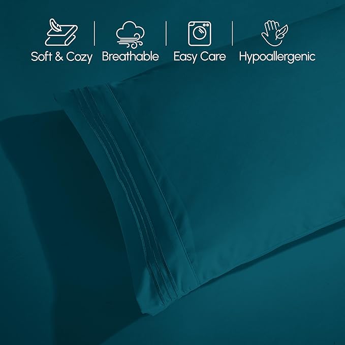 Elegant Comfort Luxurious 1500 Premium Hotel Quality Microfiber 4-Piece Sheet - Image 8