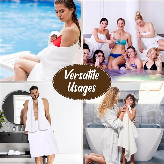 SmoothNovelty 12 Pack Microfiber Bath Towels Bulk 27'' x 60'' Oversized Beach - Image 7