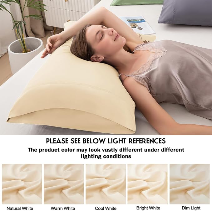 Pillowcases King Size 2 Pack, Cooling Viscose from Bamboo Pillow Cases - Image 6