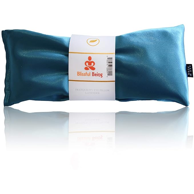 Lavender Eye Pillow | Hot or Cold Weighted Satin Eye Mask Perfect by Blissful+Being