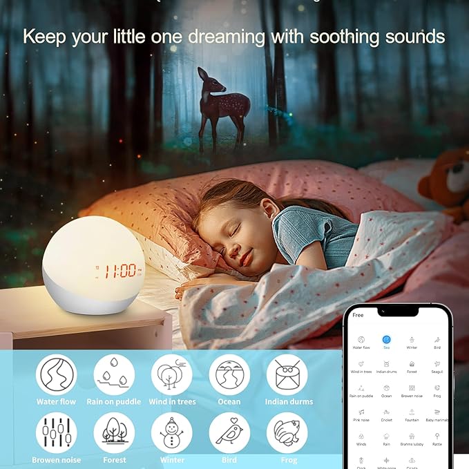 Ready to Rise Children's Sleep Trainer, Night Light, Alarm Clock, Toddler & - Image 4