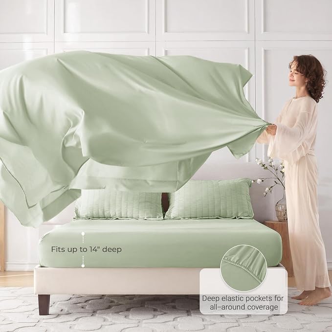 MUXHOMO 5 Pieces Twin Comforter Set, Seersucker Bed in a Bag Twin Size - Image 3