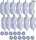 24Pcs Satin Eye Mask Silk Sleep Masks Silky Eyes Cover Blackout Blindfold by WJingYiJia
