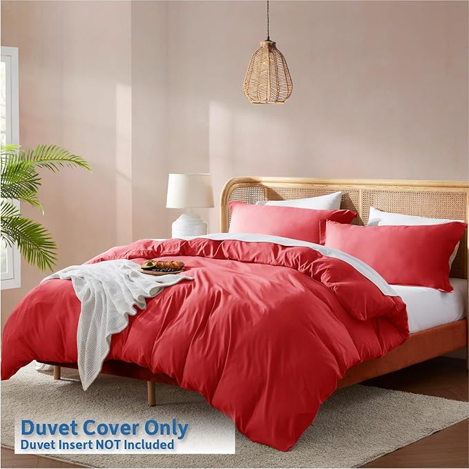 Nestl Red California King Duvet Cover Sets - Image 2