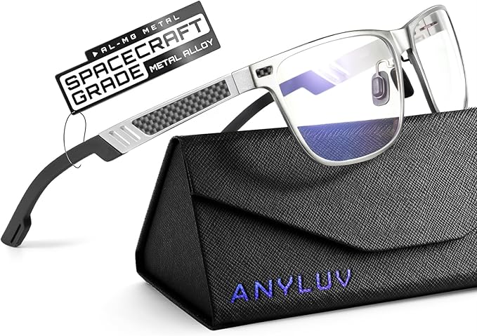 ANYLUV Blue Light Blocking Glasses Men Computer Gaming Glasses Lightweight by ANYLUV