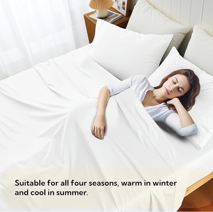 Cotton Flat Sheets Only, 600 TC 100% Cotton Flat Sheet Top Sheet Only, Full - Image 7