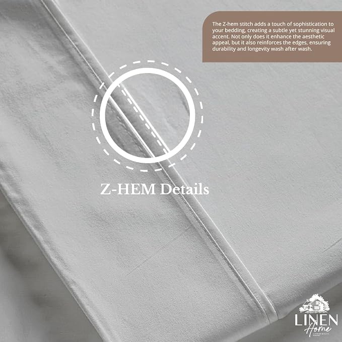 Linen Home 100% Cotton Percale 1 Flat Sheet, Queen Size - Image 5