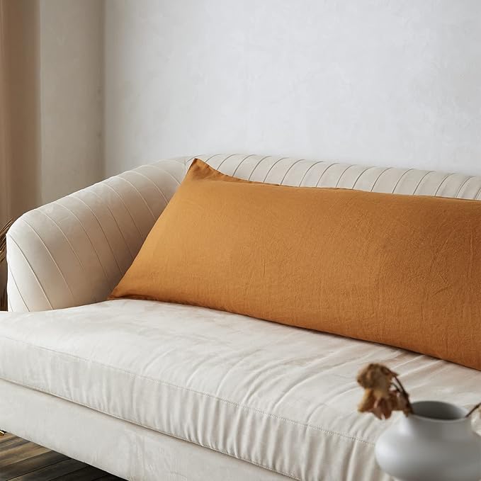 Simple&Opulence Body Pillow Cover 20" x 54", 100% Pure Linen, Ultra Soft and - Image 5
