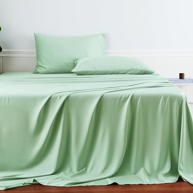 Bamboo Viscose Flat Sheets Only, Sateen Weave Twin Size Flat Sheet Only - Image 2