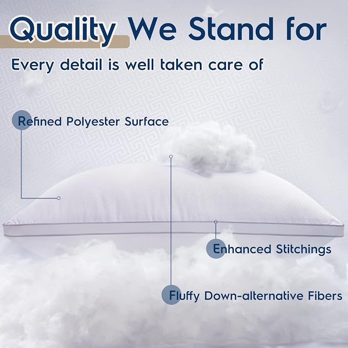 viewstar Bed Pillows Different Sizes Set of 2, Hotel Quality Cooling Down - Image 5