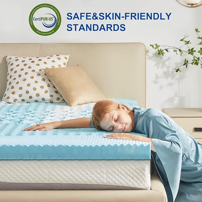 SINWEEK Mattress Topper Memory Foam Mattress Topper 1.5 Inch Queen Soft - Image 4