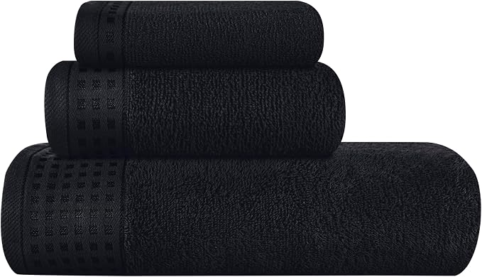 GLAMBURG Ultra Soft 3 Pack Cotton Towel Set, Contains a Bath Towel 28x55 inch by GLAMBURG