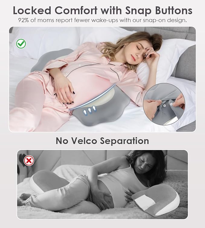 Pregnancy Pillows for Sleeping, Memory Foam Maternity Pillow Support for Back - Image 4