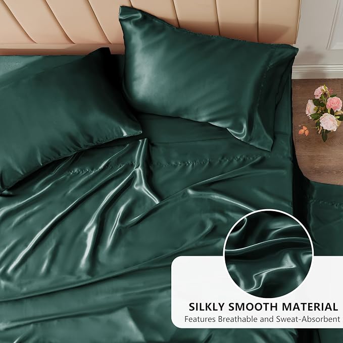 CozyLux Satin Sheets King Size Sheet Set - Image 3