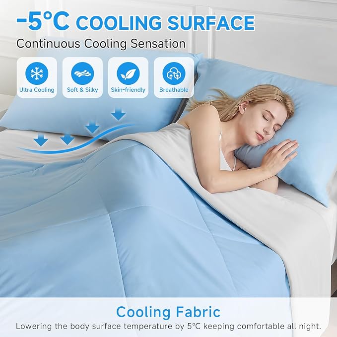 HOMFINE Cooling Comforter Japanese Double-Sided Arc-Chill Cold Tech Fabric - Image 2