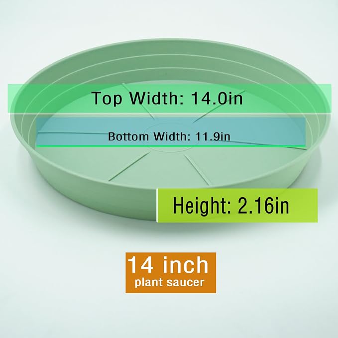 LWALRS Plant Saucer 14 Inch 4 Pack 6 8 10 12 14 16 18 20 25, Plastic Plant Trays - Image 2