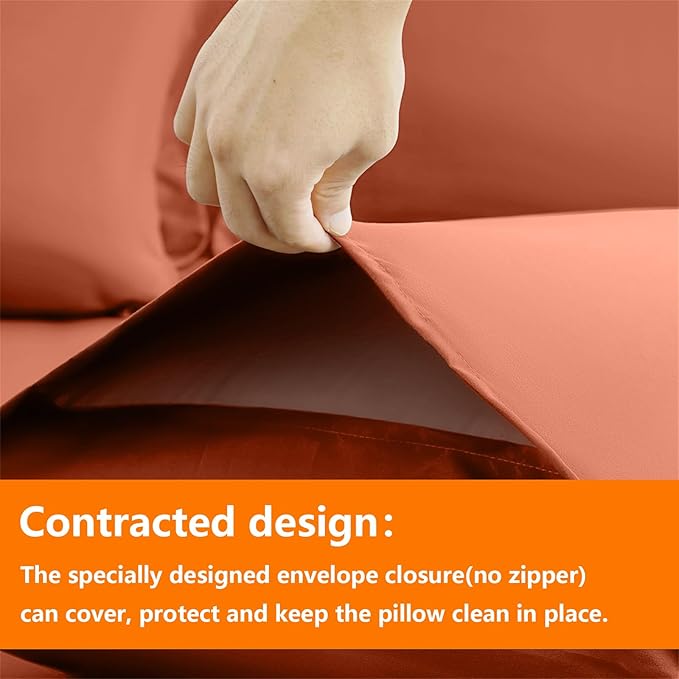 TAIMIT Burnt Orange Twin Size Comforter Set - Image 4