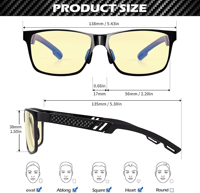 ANYLUV Blue Light Blocking Glasses Men Computer Gaming Glasses Lightweight - Image 6
