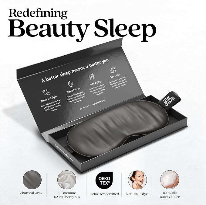 TheSleepGuard Pure Silk Sleep Mask Light Blocking Travel Essentials. Eye Masks - Image 2