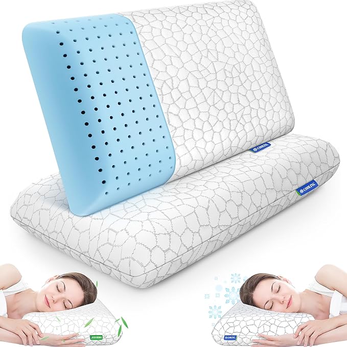 CushZone Memory Foam Pillows for Sleeping, Bed Pillow by CushZone