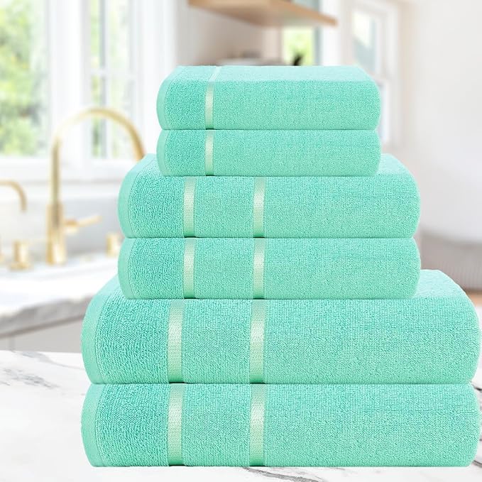 CASA COPENHAGEN Eternal 6Pcs 100% Egyptian Cotton Large Designer Towels Gift - Image 4