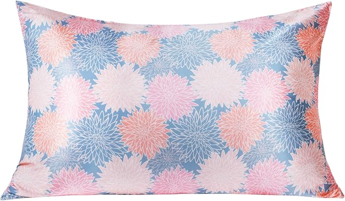 MANSPHIL King Pink Floral 100% Silk Pillow Cases by MANSPHIL