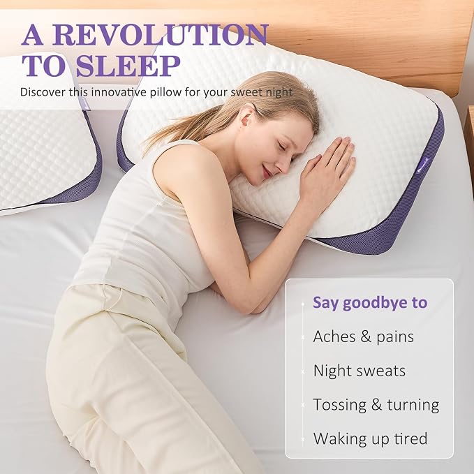 HOMELAB Adjustable Shredded Memory Foam Pillow King Size, Cooling Bed Pillow - Image 7