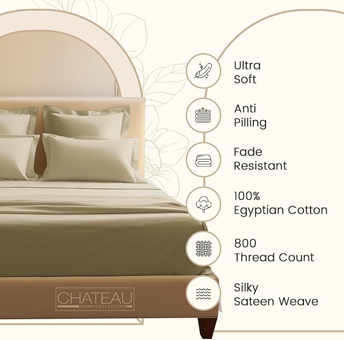 100% Egyptian Cotton Sheets California King Size, 800TC Breathable Bed Sheet Set - Image 7