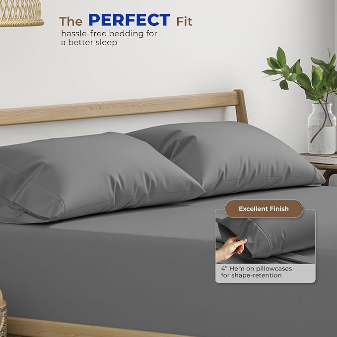 Thread Spread 100% Egyptian Cotton Pillow Cases Queen Size Set of 2 - Image 4