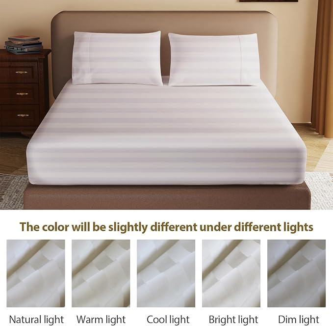 100% Egyptian Cotton Fitted Sheet Twin XL/Split King Size, 600 Thread Count - Image 9
