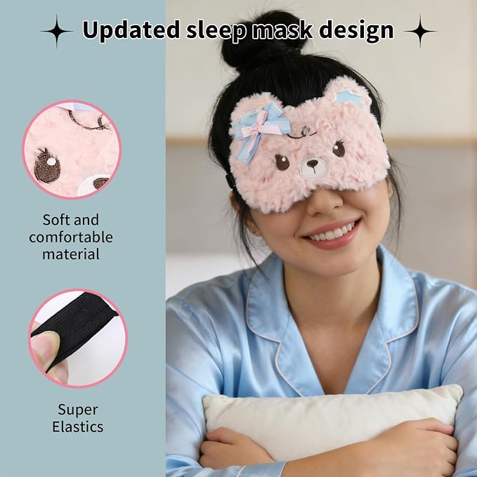 PERFECTSIGHT Sleep Eye Masks, Cute Sleep Eye Cover Lightweight Adjustable - Image 5