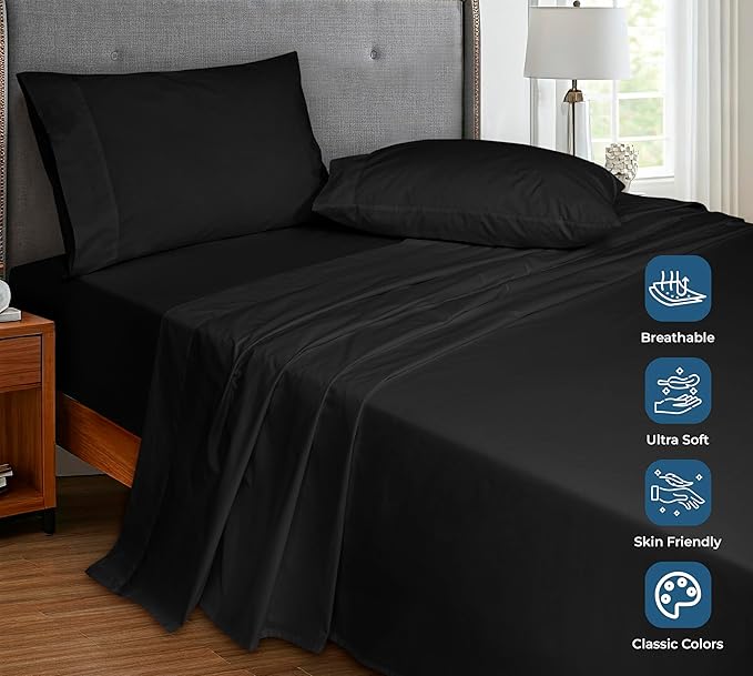 Royale Linens 100% Organic Cotton Twin Flat Sheet Only - Image 4