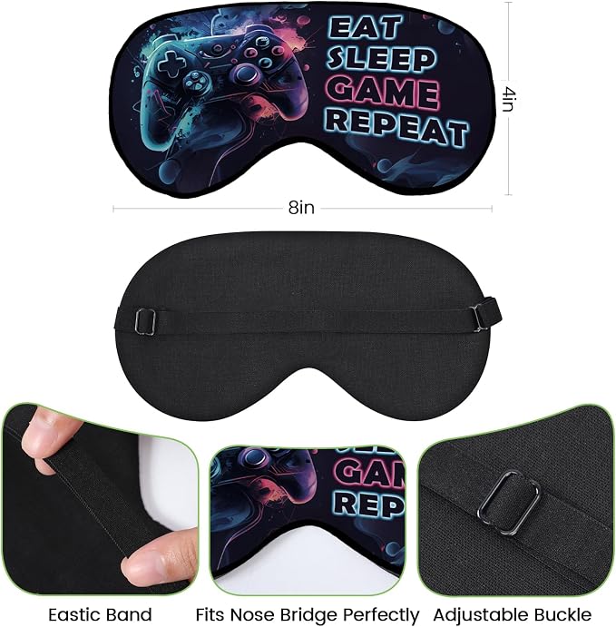 2 Pcs Boys Sleep Eye Mask, Guys Blackout Sleeping Silk Mask - Image 2