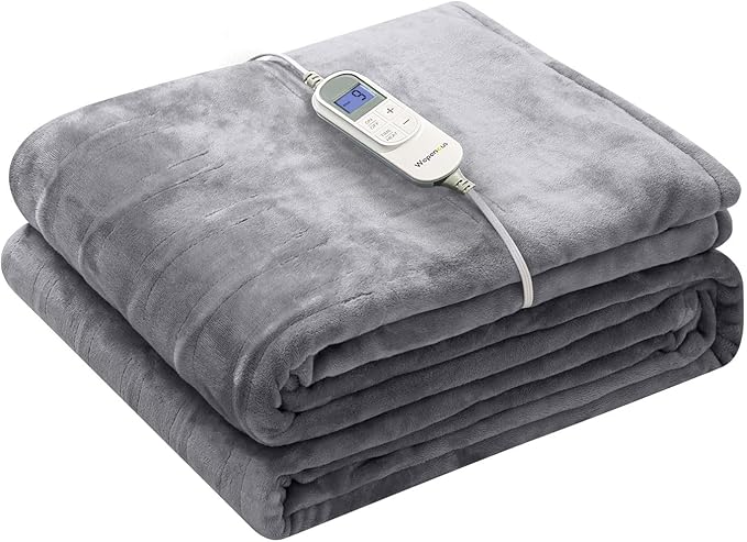 Wapaneus Foot Pocket Heated Blanket Electric Throw by Wapaneus
